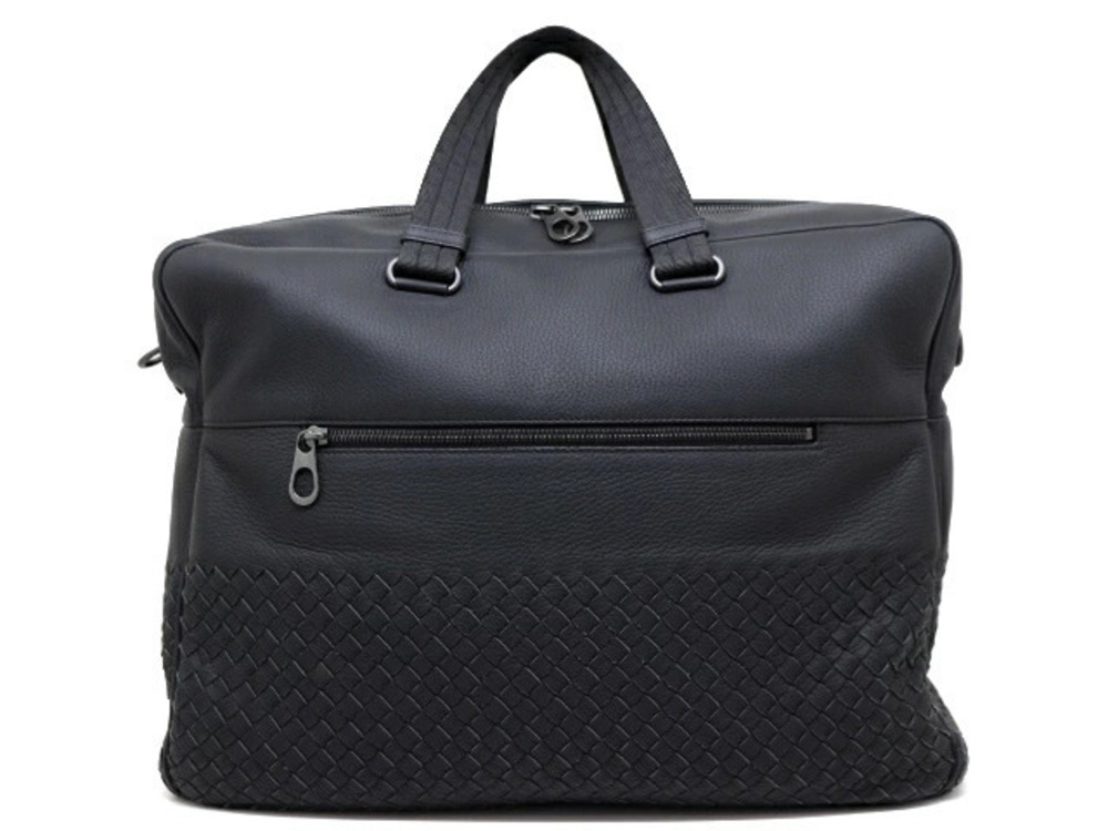 BOTTEGA VENETA Bag Business Intrecciato Handbag Black Leather
